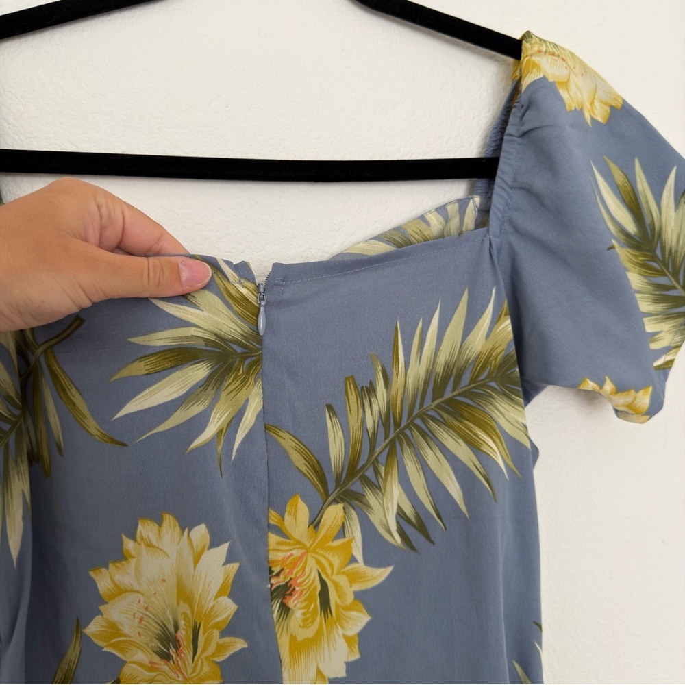 ASOS Wednesday’s Girl Tropical Floral Blue Dress Mini Style Lightweight Size M - Picture 3 of 9
